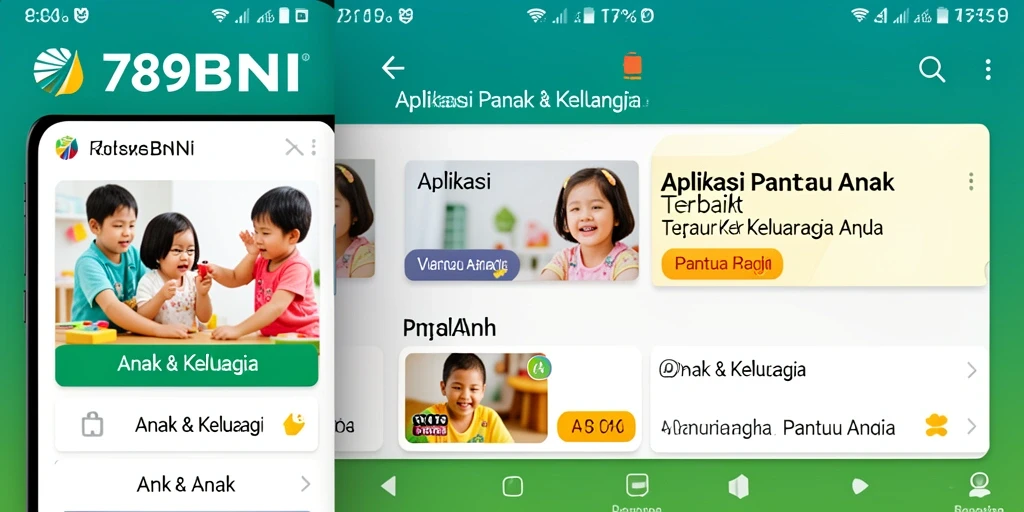 Tampilan antarmuka aplikasi Pantau Anak 789BNI yang menarik dan informatif.
