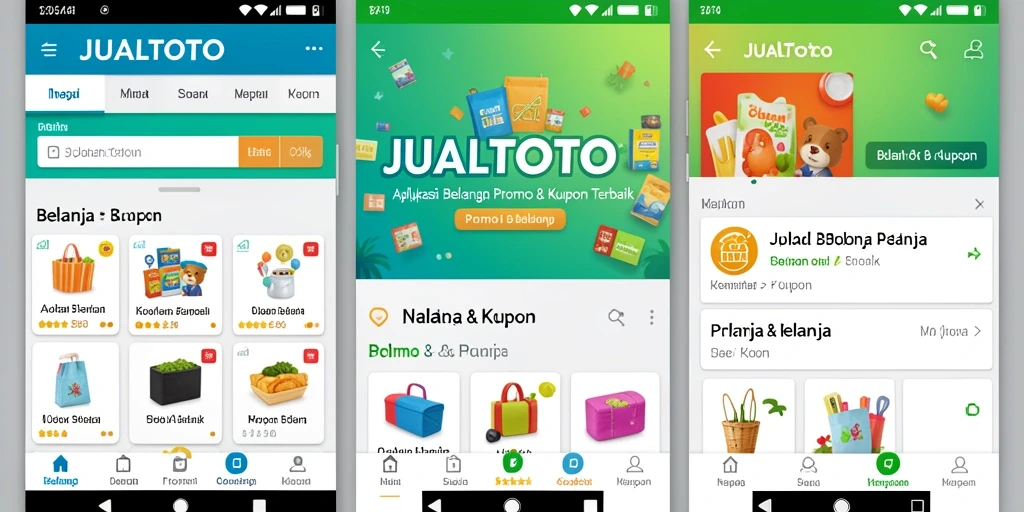 Antarmuka JUALTOTO menampilkan kupon dan promo terbaru dengan jelas.