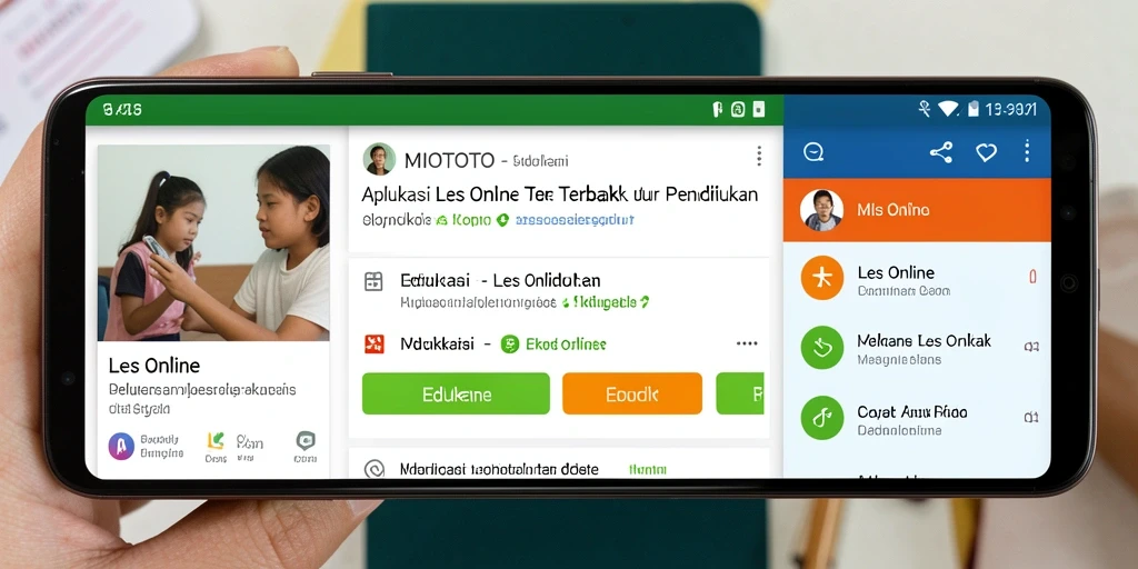 Tampilan antarmuka aplikasi MIOTOTO untuk pembelajaran online.