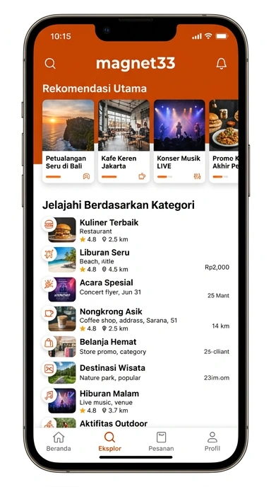 Tampilan katalog aplikasi magnet33